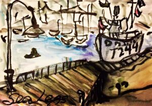 Gem Pier at Williamstown by Maureen Barten Artworks
